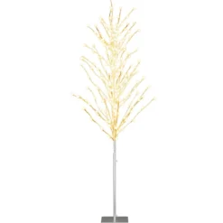 186 cm LED Lichterbaum Birkenbaum mit warmweißen LED-Leuchten künstlicher Weihnachtsbaum