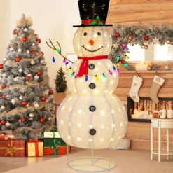 180 cm LED Schneemann beleuchtet Weihnachtsfigur mit 180 warmweißen LED- Lichern