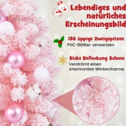 90 cm Mini künstlicher Weihnachtsbaum mit Schnee & Zementbasis Tannenbaum Chirstbaum