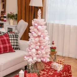 90 cm Mini künstlicher Weihnachtsbaum mit Schnee & Zementbasis Tannenbaum Chirstbaum