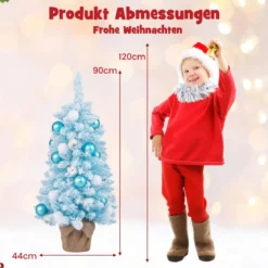 90 cm Mini künstlicher Weihnachtsbaum mit Schnee & Zementbasis Tannenbaum Chirstbaum
