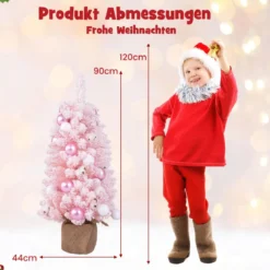 90 cm Mini künstlicher Weihnachtsbaum mit Schnee & Zementbasis Tannenbaum Chirstbaum