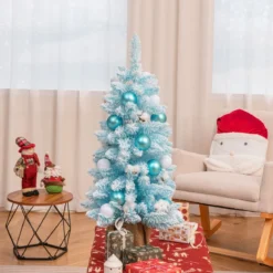 90 cm Mini künstlicher Weihnachtsbaum mit Schnee & Zementbasis Tannenbaum Chirstbaum