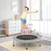 φ97cm Mini Trampolin Fitness Trampolin faltbar Kindertrampolin bis 150kg belastbar Grau