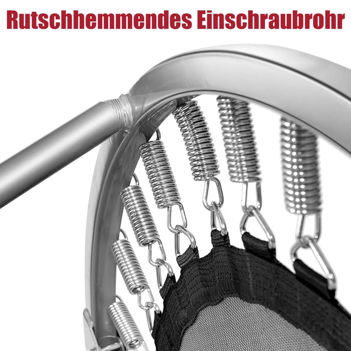 φ97cm Mini Trampolin Fitness Trampolin Faltbar Kindertrampolin bis 150kg Belastbar Rot