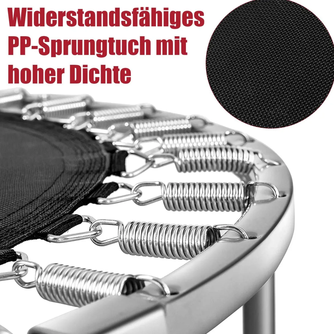 φ97cm Mini Trampolin Fitness Trampolin Faltbar Kindertrampolin bis 150kg Belastbar Rot