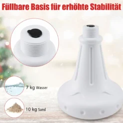 185 cm Musikalische Weihnachts-Straßenlaterne Straßenlampe mit warmweißen LED-Leuchten Schneeeffekten Weiß