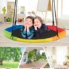 φ100 cm Nestschaukel mit Hängegurte Schaukel bis 300 kg belastbar Outdoor Gartenschaukel Bunt