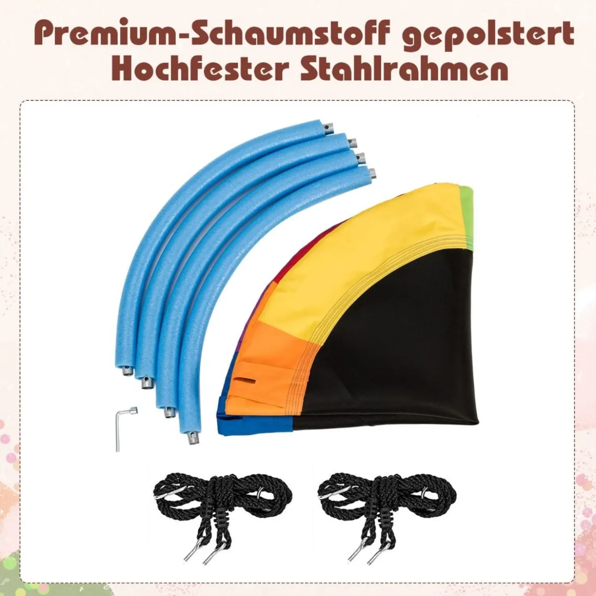 φ100 cm Nestschaukel mit Hängegurte Schaukel bis 300 kg belastbar Outdoor Gartenschaukel Bunt