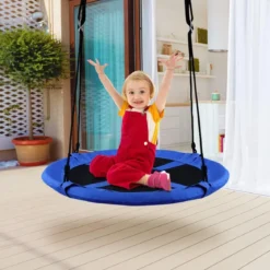 Ø100 cm Nestschaukel mit Hängegurte Schaukel Kinderschaukel Garten Blau
