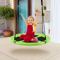 Ø100 cm Nestschaukel mit Hängegurte Schaukel Kinderschaukel Garten Grün