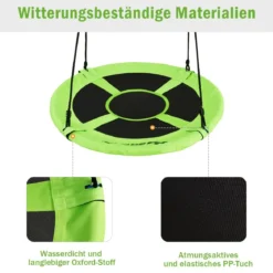 Ø100 cm Nestschaukel mit Hängegurte Schaukel Kinderschaukel Garten Grün