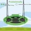 Ø100 cm Nestschaukel mit Kissen & Griffe Kinderschaukel mit 100-180 cm Höhenverstellbarem Seil Grün