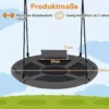 Ø100 cm Nestschaukel mit Kissen & Griffe Kinderschaukel mit 100-180 cm Höhenverstellbarem Seil Grau