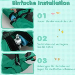 Ø 100 cm Nestschaukel mit Verstellbaren Seilen Hängeschaukel Kinderschaukel Rundschaukel Grün