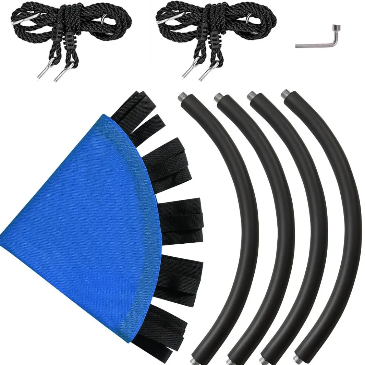 Ø100cm Nestschaukel Rundschaukel 100-160cm verstellbaren Seil Kinderschaukel 150kg Tragkraft Hängeschaukel blau