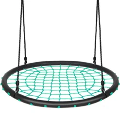 Ø100cm Nestschaukel Rundschaukel 100-160cm verstellbaren Seil Hängeschaukel Tellerschaukel Grün