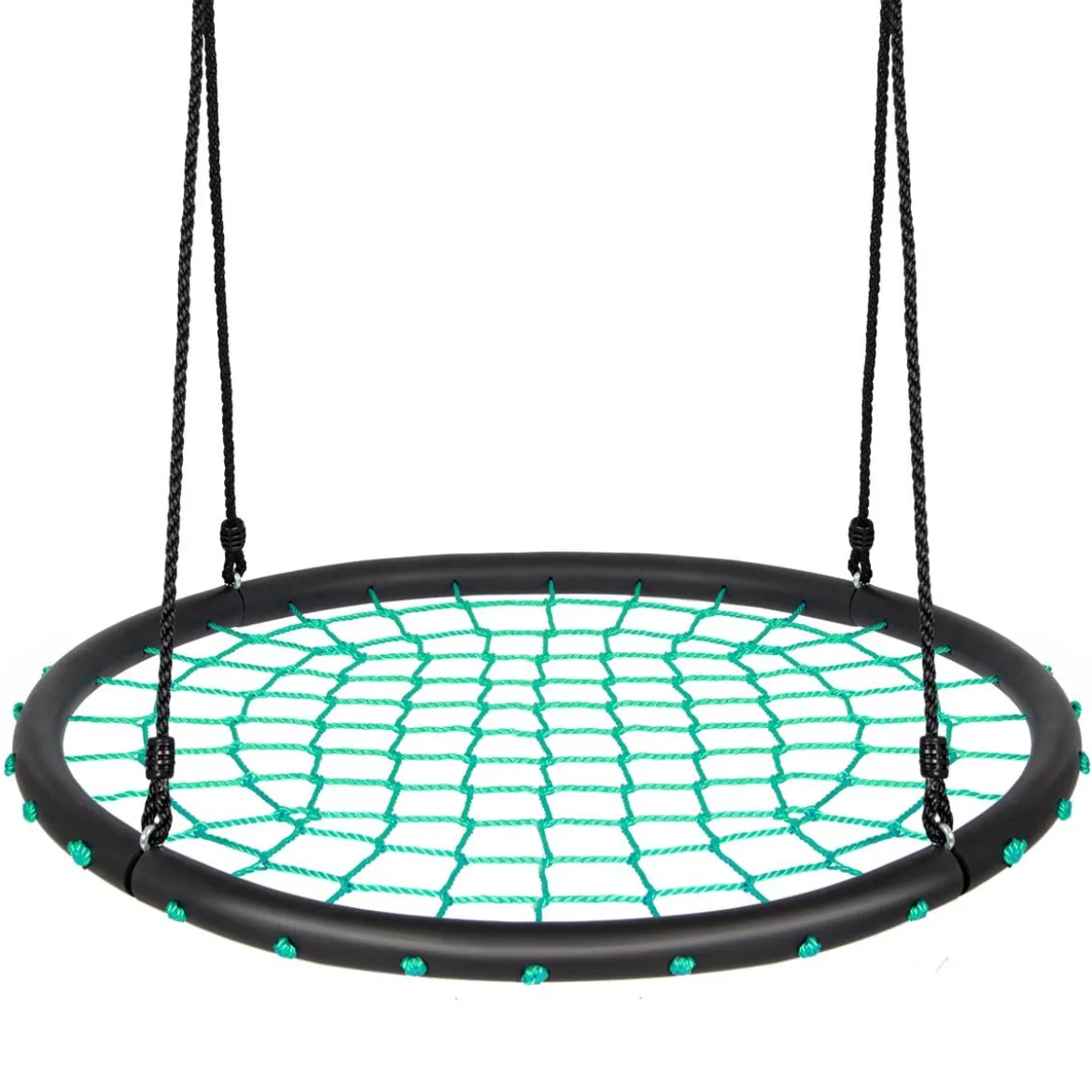 Ø100cm Nestschaukel Rundschaukel 100-160cm verstellbaren Seil Hängeschaukel Tellerschaukel Grün