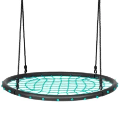 Ø100cm Nestschaukel Rundschaukel 100-160cm verstellbaren Seil Hängeschaukel Tellerschaukel Grün