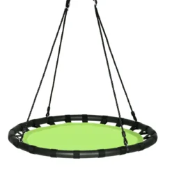 Ø100cm Nestschaukel Rundschaukel 100-160cm verstellbaren Seil Kinderschaukel 150kg Tragkraft Hängeschaukel grün