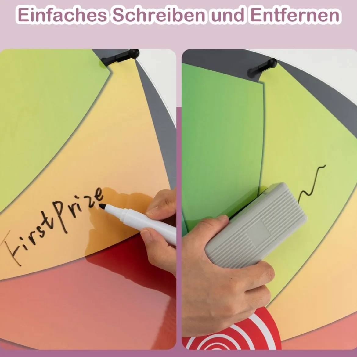 Ø60 cm Preisrad Tisch-Spinnrad mit 12 Slots Glücksspiel mit Ständer Bunt