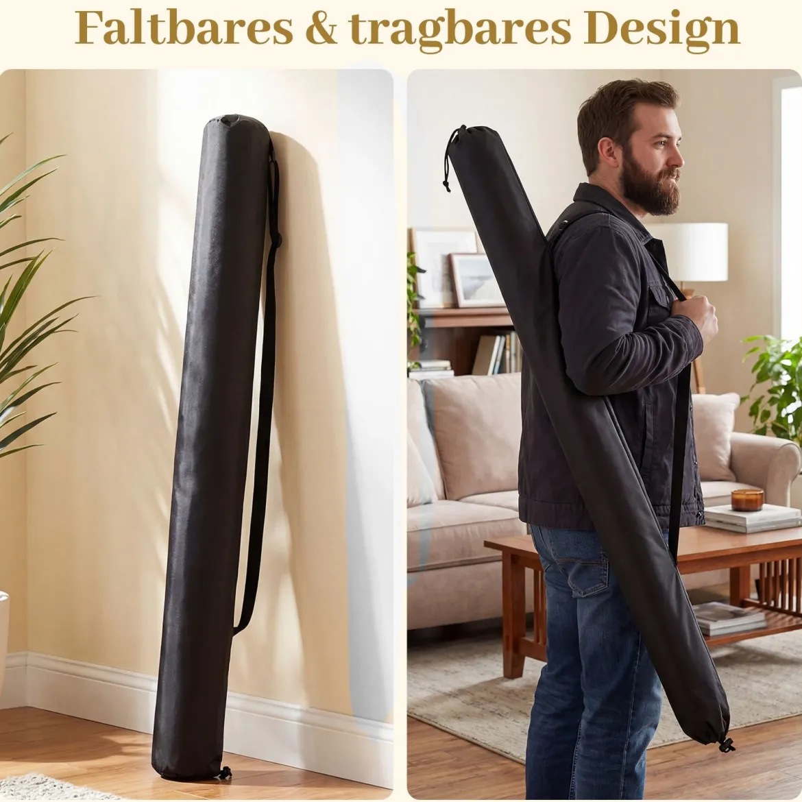 Ø100 cm Runde Pokermatte mit Tragetasche Faltbare Pokerauflage mit Rutschfester Gummibasis