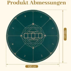 Ø100 cm Runde Pokermatte mit Tragetasche Faltbare Pokerauflage mit Rutschfester Gummibasis