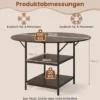 120 cm Runder Esstisch für 4-6 Personen mit 2-lagigem Ablagefach & Metallgestell Küchentisch Braun