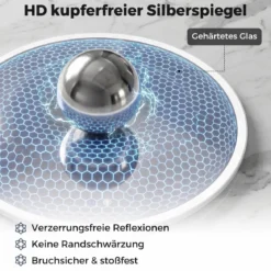 Ø70 cm Runder Spiegel mit Beleuchtung & Anti-Beschlag Wandspiegel mit 3 Lichtfarben