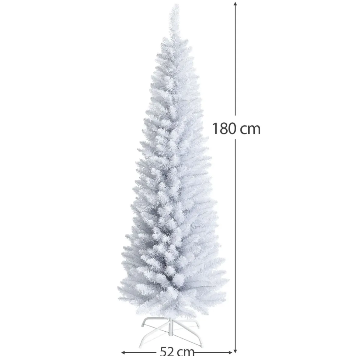180 cm schlanker künstlicher Weihnachtsbaum Bleistiftbaum künstlicher Tannenbaum Weiß
