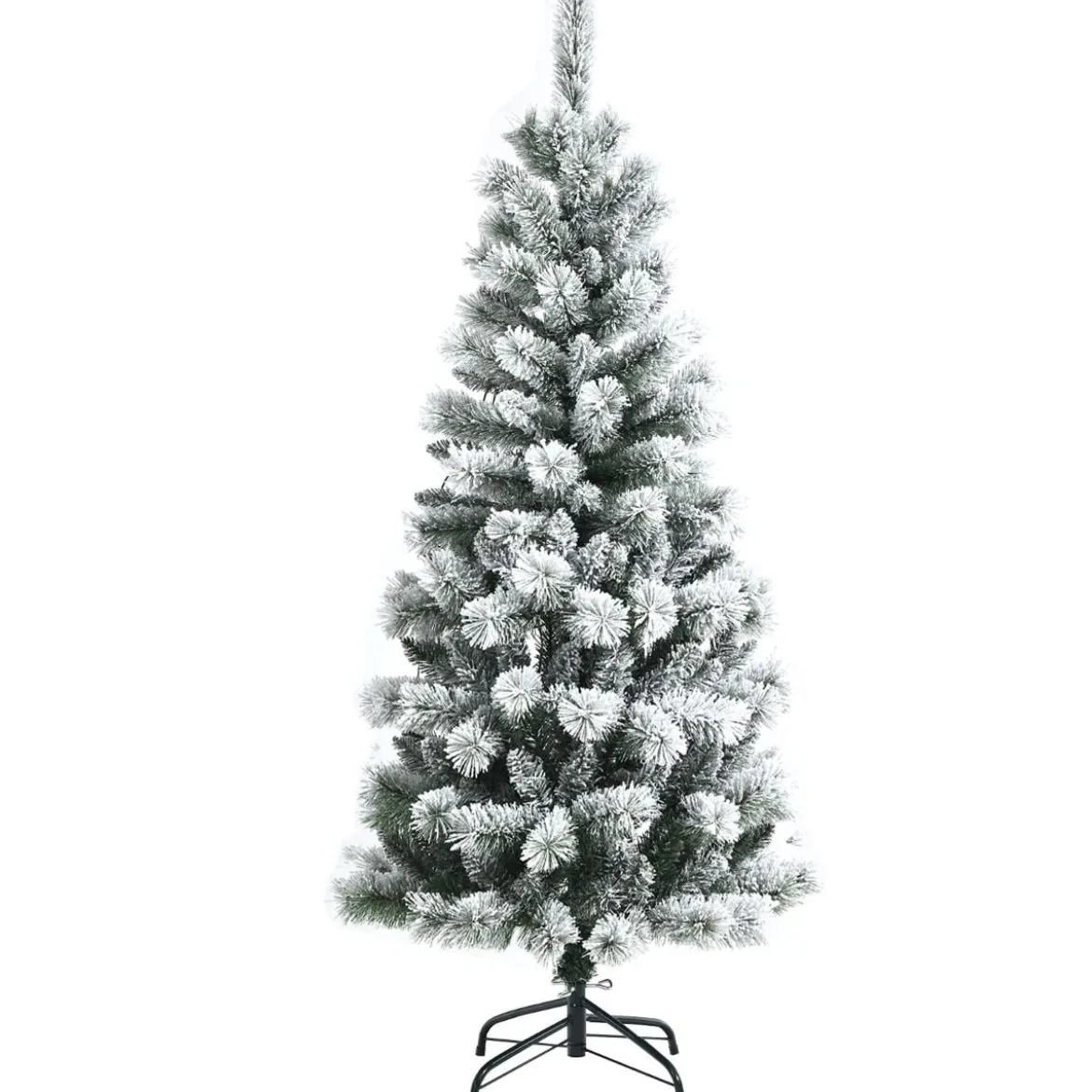 150 cm schneebedeckter Weihnachtsbaum beleuchteter künstlicher Weihnachtsbaum Weiß + Grün