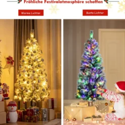 150 cm schneebedeckter Weihnachtsbaum beleuchteter künstlicher Weihnachtsbaum Weiß + Grün