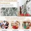 210 cm Schnee-beflockter Künstlicher Weihnachtsbaum mit 65 Kugellampen 350 Warmweißen LED-Lichtern 905 Zweigspitzen