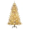 180 cm Schnee-beflockter Künstlicher Weihnachtsbaum mit 51 Kugellampen 250 Warmweißen LED-Lichtern 637 Zweigspitzen