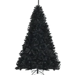 225 cm schwarzer künstlicher Weihnachtsbaum mit 1749 PVC Zweigen und Metallständer Tannenbaum