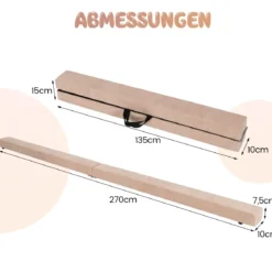 270 cm Schwebebalken Kinder Balancierbalken klappbar Gymnastikbalken mit Tragegriff