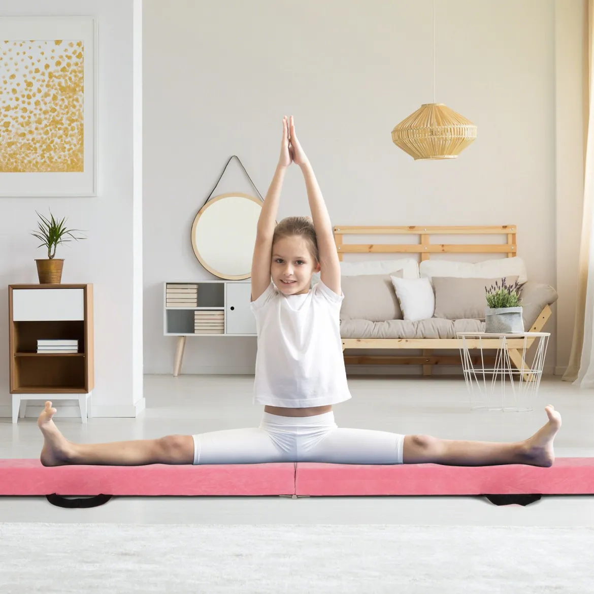 270 cm Schwebebalken Kinder Balancierbalken klappbar Gymnastikbalken mit Tragegriff