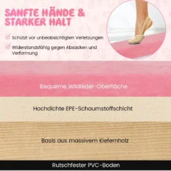 270 cm Schwebebalken Kinder Balancierbalken klappbar Gymnastikbalken mit Tragegriff