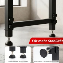 122 cm Schwerlast Werkbank Höhenverstellbarer Arbeitstisch mit Metallrahmen Lochwand & Steckdose