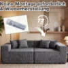 204 cm 2 sitzer Sofa Boneless Couch mit tiefem Sitz & Rückenlehne bequemen Armlehnen Grau