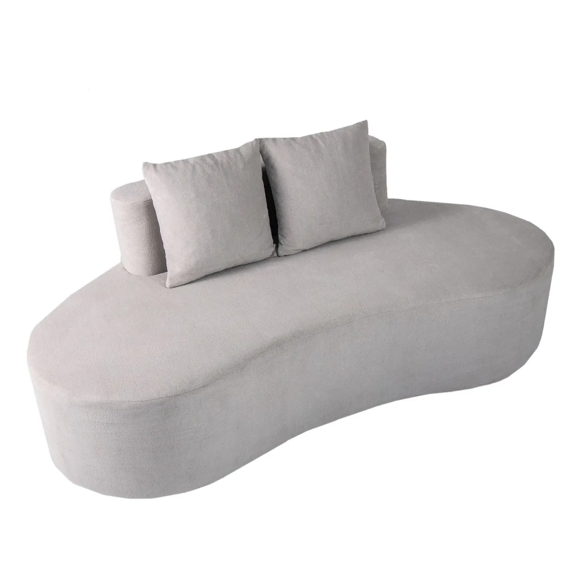 199 cm Sofa mit 2 Kissen & Niedriger Rückenlehne Gepolstertes Schlafsofa Couch Grau