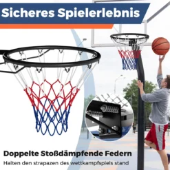 Ø45cm Standard Basketballkorb mit Netz Mini Basketball Korb für Wandmontage Schwarz