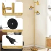 163cm Stehlampe mit 3 E27 Glühbirnen & 360° Verstellbaren Lampenschirmen Stehleuchte Gold