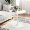 Ø 60 cm Stehtisch 2 in 1 Bartisch & Esstisch Höhenverstellbarer Bistrotisch Rund Partytisch Weiß