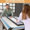 114 CM Tisch-Shuffleboard & Curling 2-in-1 Brettspiel mit 8 Scheiben tragbares Holz Mehrfarbig