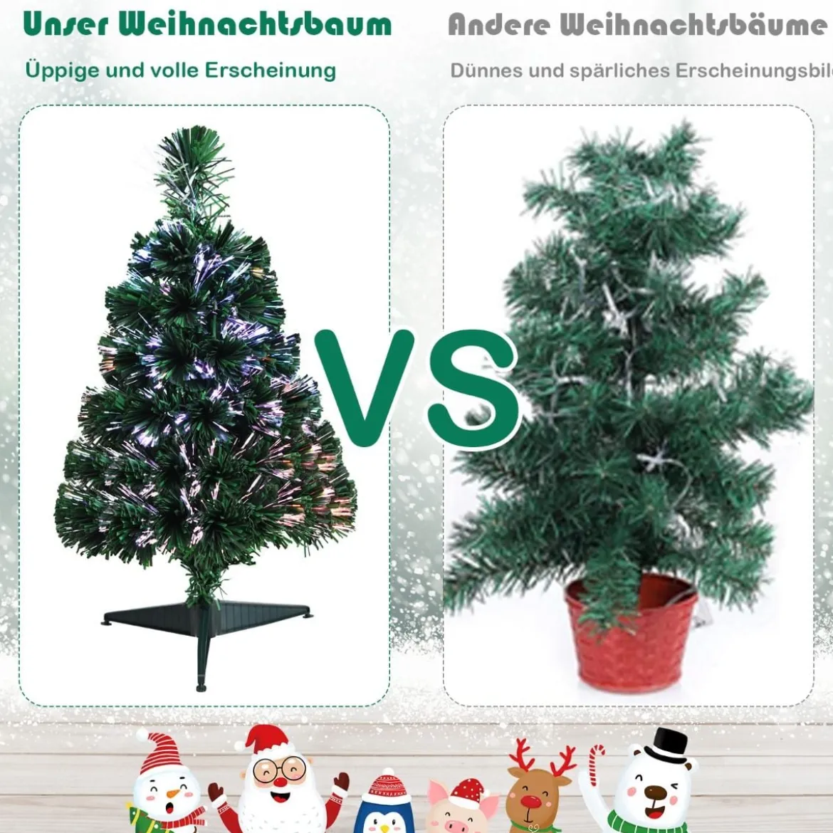 60 cm Tisch-Weihnachtsbaum Beleuchteter Mini-Weihnachtsbaum Grün