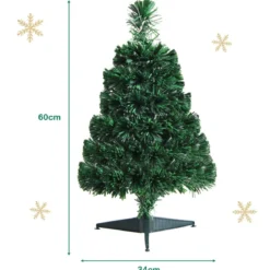 60 cm Tisch-Weihnachtsbaum Beleuchteter Mini-Weihnachtsbaum Grün