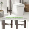 170 cm Toilettenregal mit 3 Ablagen & Höhenverstellbarer Querstange WC Regal Braun