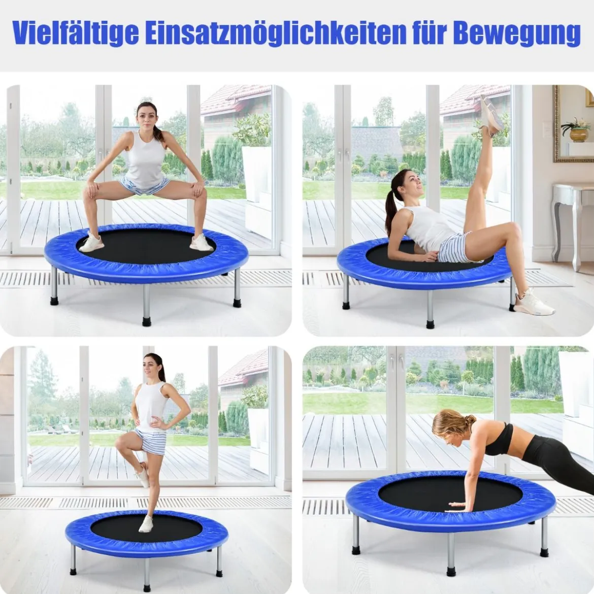 97 cm Trampolin Mini-Falttrampolin faltbar Fitness-Trampolin Blau
