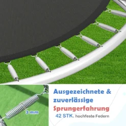 Ø244 cm Trampolin mit Leiter & Sicherheitsnetz Rund Gartentrampolin Kindertrampolin Orange